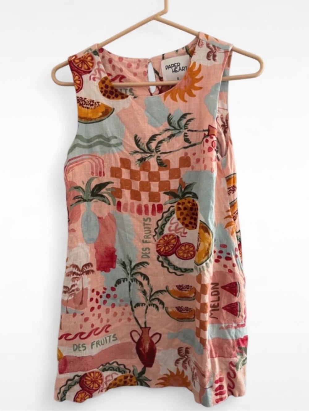 Pink Tropical Print Dress
